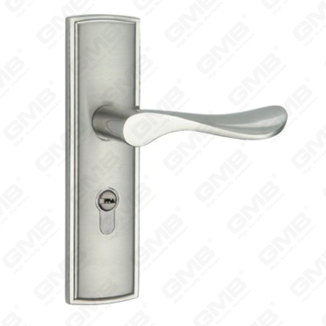 Door Handle Pull Wooden Door Hardware Handle Lock Door Handle on Plate for Mortise Lockset by Zinc Alloy or Steel Door Plate Handle (CA403-C109-K)