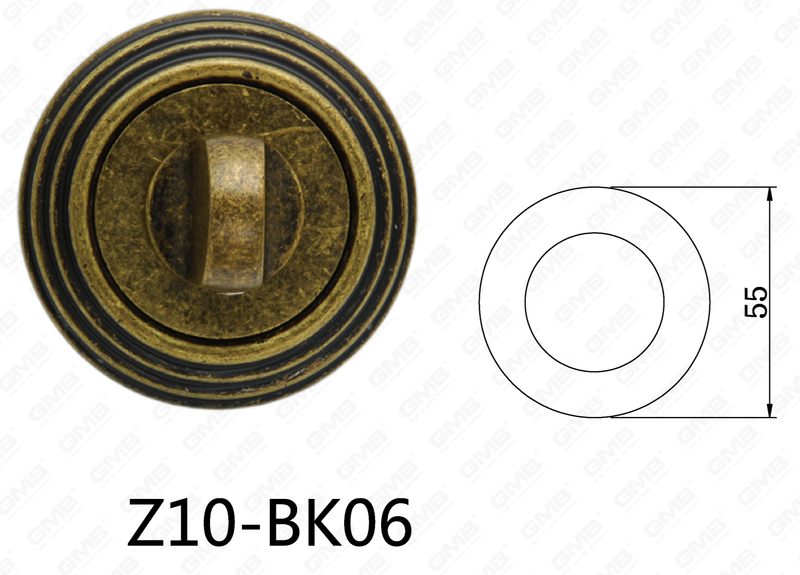 Zamak Zinc Alloy Aluminum Door Handle Round Escutcheon (Z10-BK06)