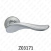 Zamak Zinc Alloy Aluminum Rosette Door Handle with Round Rosette (Z02171)