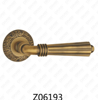 Zamak Zinc Alloy Aluminum Rosette Door Handle with Round Rosette (Z06193)