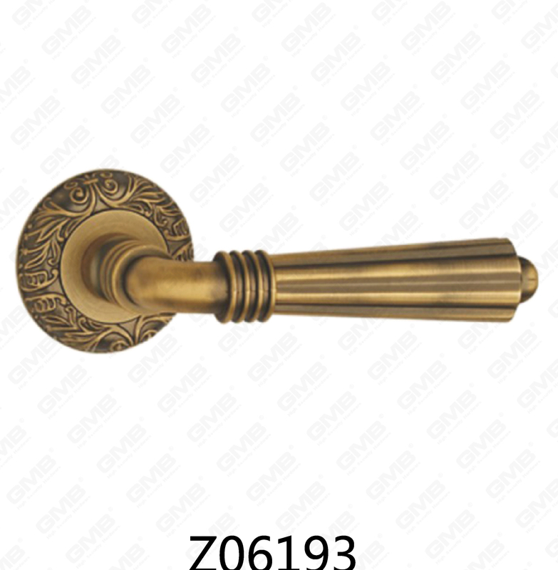 Zamak Zinc Alloy Aluminum Rosette Door Handle with Round Rosette (Z06193)