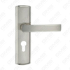 Door Handle Pull Wooden Door Hardware Handle Lock Door Handle on Plate for Mortise Lockset by Zinc Alloy or Steel Door Plate Handle (ZM60330-K)