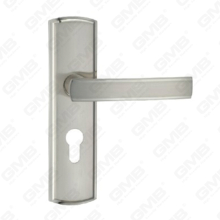 Door Handle Pull Wooden Door Hardware Handle Lock Door Handle on Plate for Mortise Lockset by Zinc Alloy or Steel Door Plate Handle (ZM60330-K)