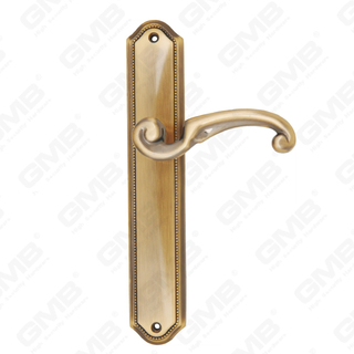 Brass Handles Wooden Door Hardware Handle Lock Door Handle on Plate for Mortise Lockset (B-PM3905-AB)
