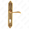 Brass Handles Wooden Door Hardware Handle Lock Door Handle on Plate for Mortise Lockset (B-PM2208-OG)