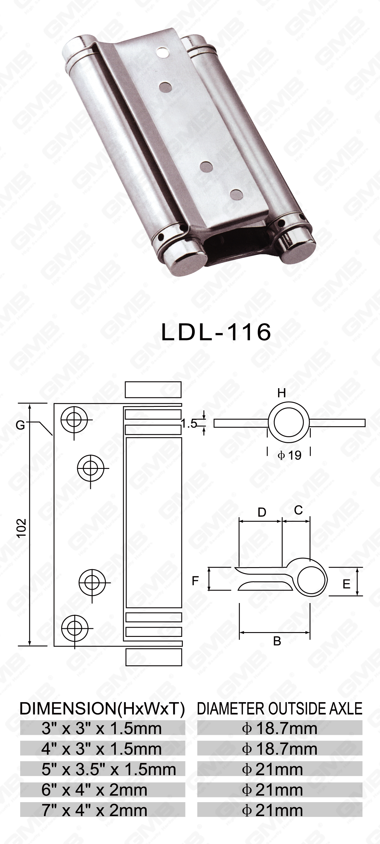 Stainless Steel Hinge Series_LDL-116-43