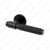 Modern Simple Solid Zinc Alloy Split Door Lock Handle on Round Rosette（Z062411）