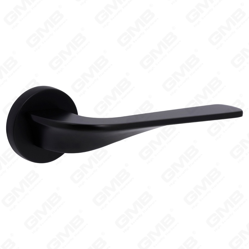 Modern Simple Solid Zinc Alloy Split Door Lock Handle on Round Rosette（Z062402）