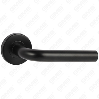 High Quality Black Color Modern Style Design #304 Stainless Steel Door Handle Round Rose Lever Handle (GB03-101)