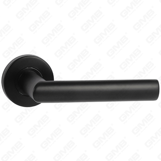 High Quality Black Color Modern Style Design #304 Stainless Steel Door Handle Round Rose Lever Handle (GB03-106)