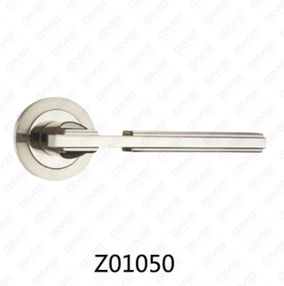 Zamak Zinc Alloy Aluminum Rosette Door Handle with Round Rosette (Z01050)