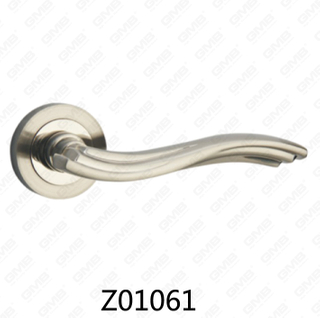 Zamak Zinc Alloy Aluminum Rosette Door Handle with Round Rosette (Z01061)