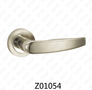 Zamak Zinc Alloy Aluminum Rosette Door Handle with Round Rosette (Z01054)