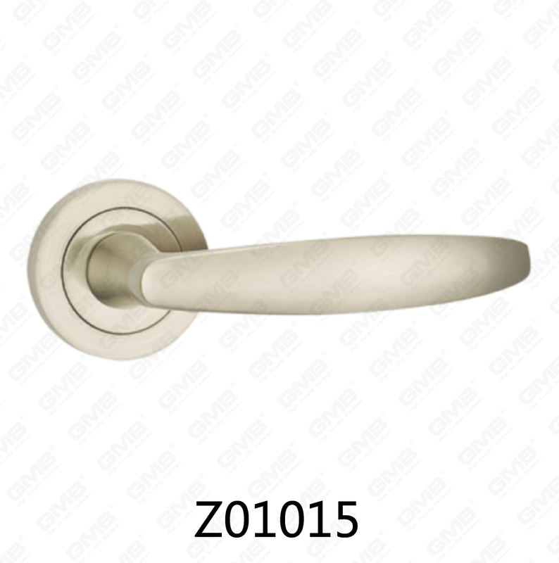 Zamak Zinc Alloy Aluminum Rosette Door Handle with Round Rosette (Z01015)
