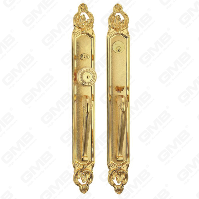 High Security Brass Outside Villa Door Handle Door GPB BF Finish (UT9810-GPB)