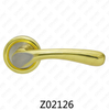 Zamak Zinc Alloy Aluminum Rosette Door Handle with Round Rosette (Z02126)