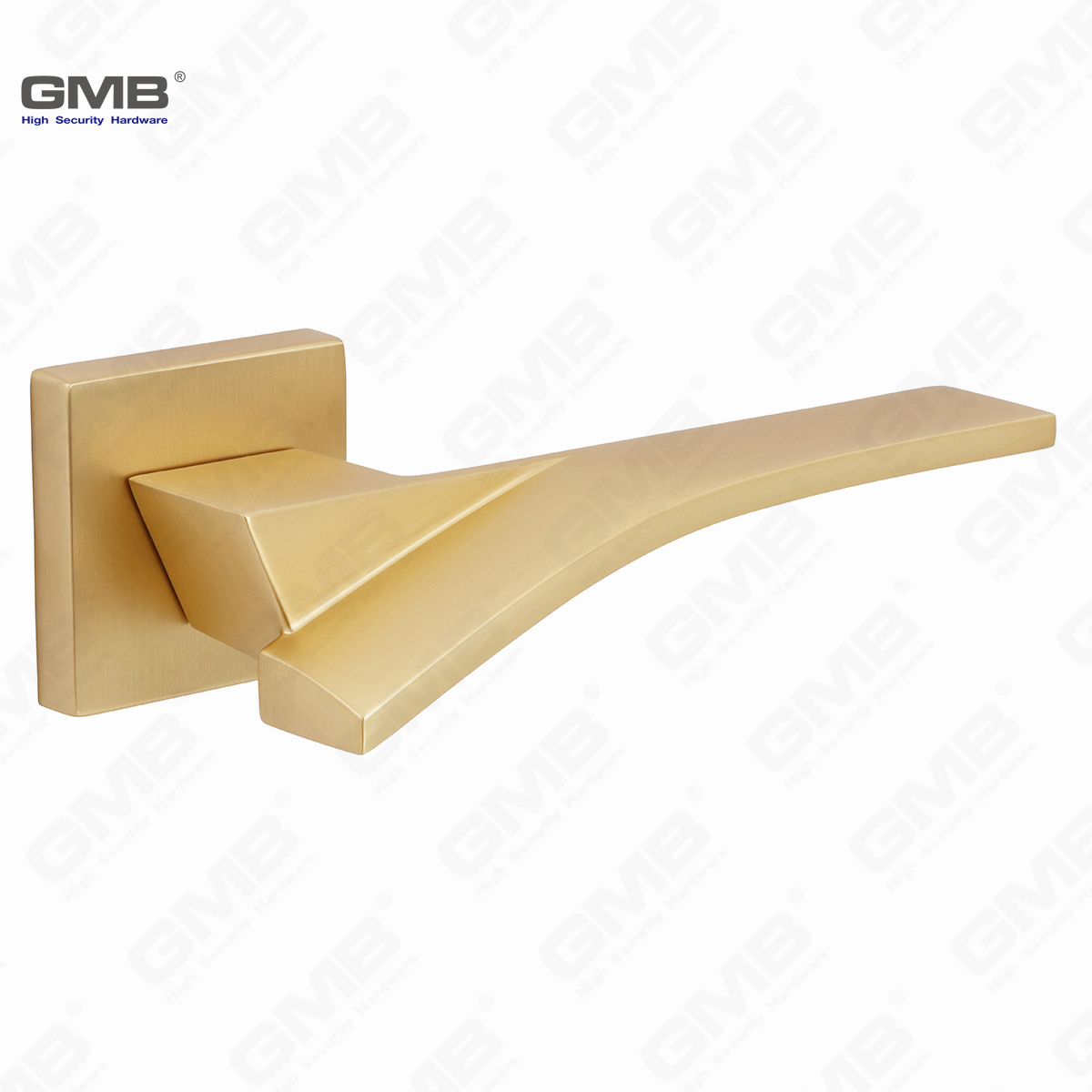 Modern Simple Solid Zinc Alloy Split Door Lock Handle on Square Rosette（Z072502）