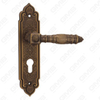 Door Handle Pull Wooden Door Hardware Handle Lock Door Handle on Plate for Mortise Lockset by Zinc Alloy or Steel Door Plate Handle (CM595-C116-DYB)