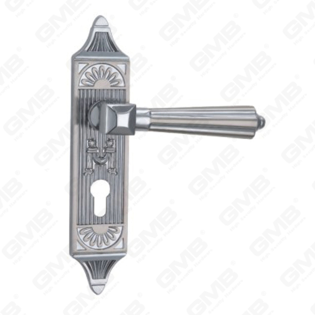 Door Handle Pull Wooden Door Hardware Handle Lock Door Handle on Plate for Mortise Lockset by Zinc Alloy or Steel Door Plate Handle (CM751-C117-KC)