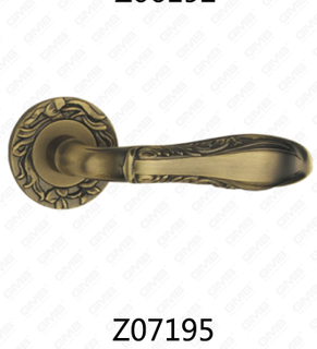 Zamak Zinc Alloy Aluminum Rosette Door Handle with Round Rosette (Z07195)