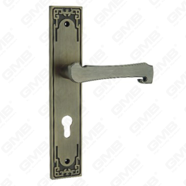 Door Handle Pull Wooden Door Hardware Handle Lock Door Handle on Plate for Mortise Lockset by Zinc Alloy or Steel Door Plate Handle (E715-Z36-DAB)