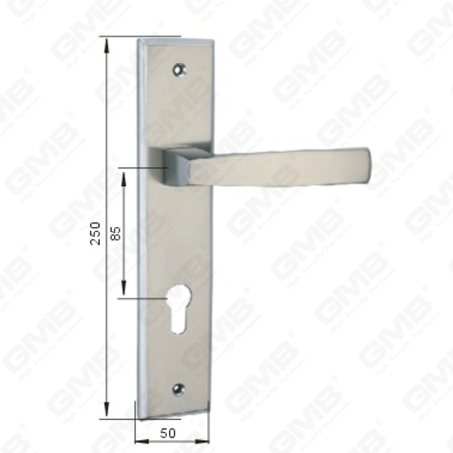 Door Handle Pull Wooden Door Hardware Handle Lock Door Handle on Plate for Mortise Lockset by Zinc Alloy or Steel Door Plate Handle (L212-Z65-KC)