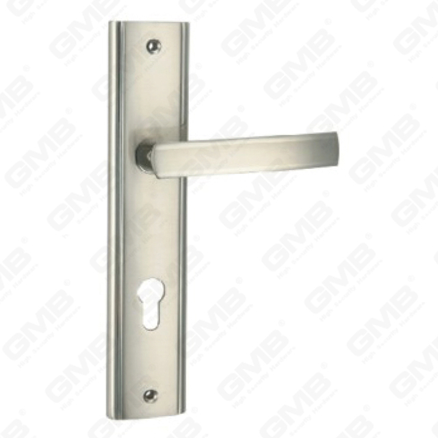 Door Handle Pull Wooden Door Hardware Handle Lock Door Handle on Plate for Mortise Lockset by Zinc Alloy or Steel Door Plate Handle (L214-Z30-K)