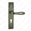 Door Handle Pull Wooden Door Hardware Handle Lock Door Handle on Plate for Mortise Lockset by Zinc Alloy or Steel Door Plate Handle (E715-E05-DAB)