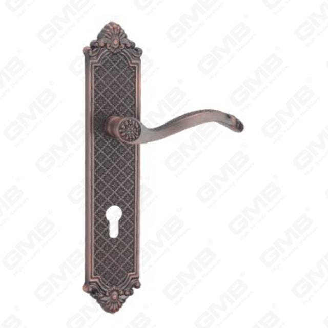 Door Handle Pull Wooden Door Hardware Handle Lock Door Handle on Plate for Mortise Lockset by Zinc Alloy or Steel Door Plate Handle (ZL966113-DAC)