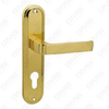 Door Handle Pull Wooden Door Hardware Handle Lock Door Handle on Plate for Mortise Lockset by Zinc Alloy or Steel Door Plate Handle (126)