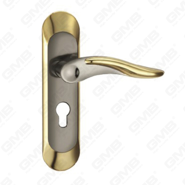 Door Handle Pull Wooden Door Hardware Handle Lock Door Handle on Plate for Mortise Lockset by Zinc Alloy or Steel Door Plate Handle (CA406-C23-KJ)