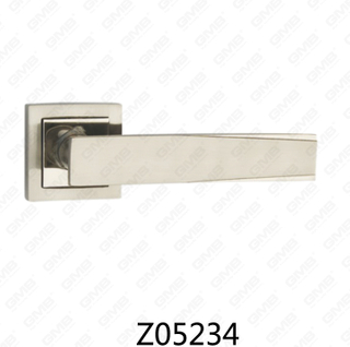 Zamak Zinc Alloy Aluminum Rosette Door Handle with Round Rosette (Z05234)