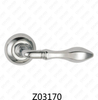 Zamak Zinc Alloy Aluminum Rosette Door Handle with Round Rosette (Z02170)