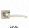 Zamak Zinc Alloy Aluminum Rosette Door Handle with Round Rosette (Z04221)