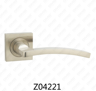 Zamak Zinc Alloy Aluminum Rosette Door Handle with Round Rosette (Z04221)