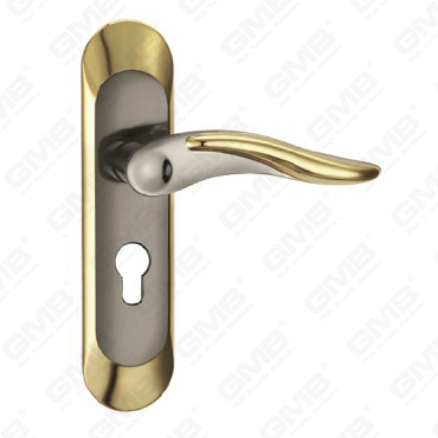 Door Handle Pull Wooden Door Hardware Handle Lock Door Handle on Plate for Mortise Lockset by Zinc Alloy or Steel Door Plate Handle (ZM60623-HG)