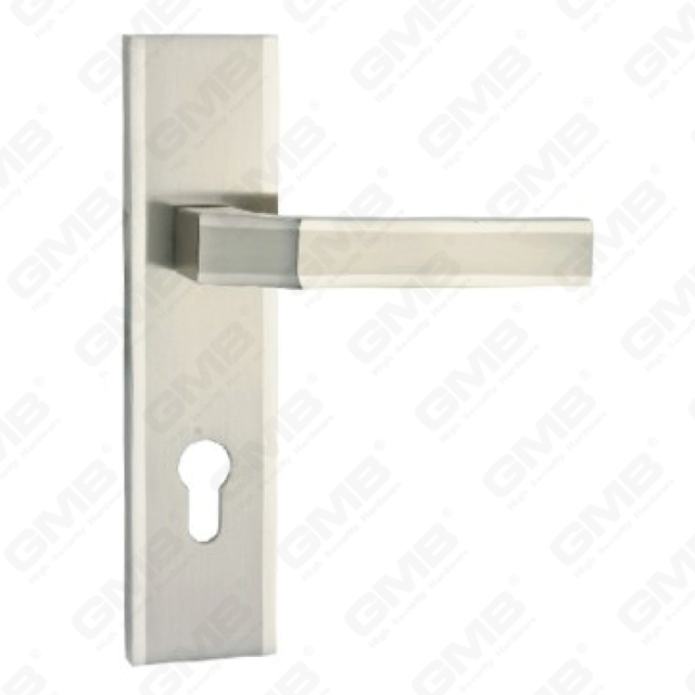 Door Handle Pull Wooden Door Hardware Handle Lock Door Handle on Plate for Mortise Lockset by Zinc Alloy or Steel Door Plate Handle (ZM80802-K)