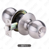 Security Keyed Ball Lock Stainless Steel Cylindrical Knob Door Lock [5871-1]