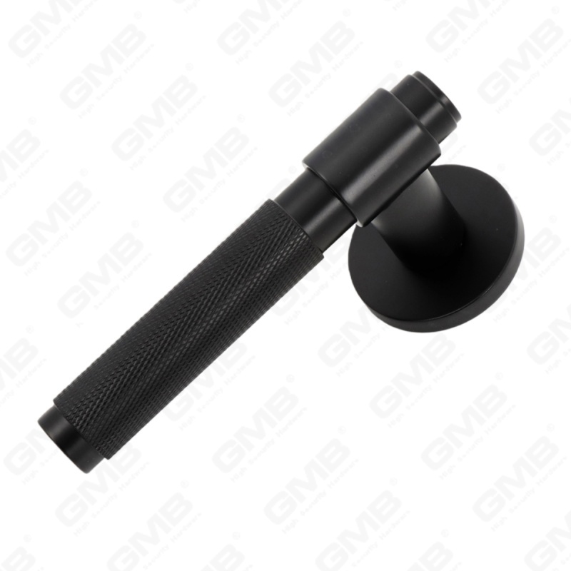 Modern Simple Solid Zinc Alloy Split Door Lock Handle on Round Rosette（Z062411）