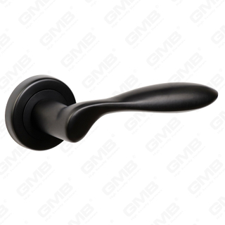 Modern Simple Solid Zinc Alloy Split Door Lock Handle on Round Rosette（Z062420）