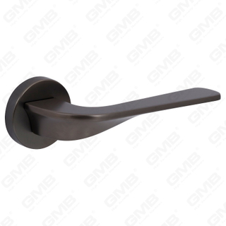 Modern Simple Solid Zinc Alloy Split Door Lock Handle on Round Rosette（Z062402）