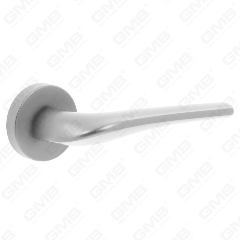 Modern Simple Solid Zinc Alloy Split Door Lock Handle on Round Rosette（Z062404）