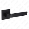 Modern Simple Solid Zinc Alloy Split Door Lock Handle on Square Rosette（Z072503）