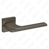 Modern Simple Solid Zinc Alloy Split Door Lock Handle on Square Rosette（Z072501）