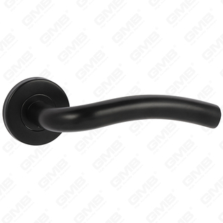 High Quality Black Color Modern Style Design #304 Stainless Steel Door Handle Round Rose Lever Handle (GB03-108)
