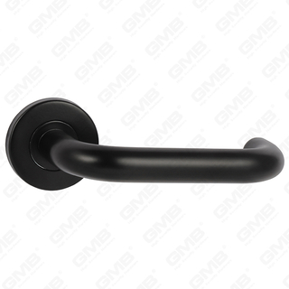 High Quality Black Color Modern Style Design #304 Stainless Steel Door Handle Round Rose Lever Handle (GB03-102)