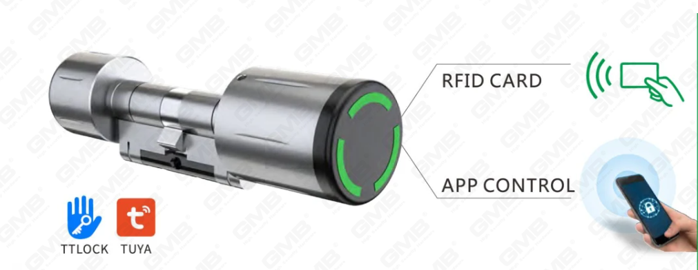 High Security Multi-Unlocking Ways IP65 Keyless WiFi Digital Adjustable Modular Profile Tuya/Tt APP Smart Electronic Door Lock Cylinder
