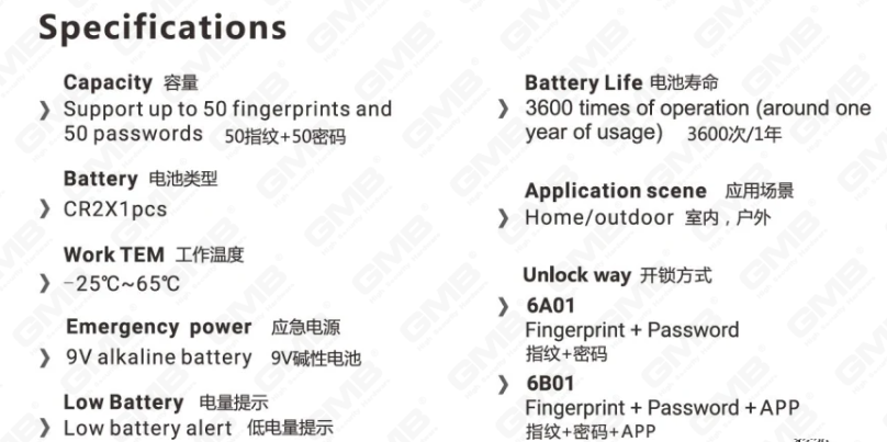 High Security Keyless IP65 WiFi Digital Fingerprint Password Tuya/Tt APP Smart Electronic Padlock
