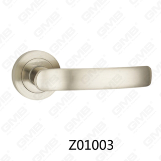 Zamak Zinc Alloy Aluminum Rosette Door Handle with Round Rosette (Z01003)