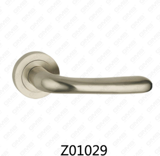 Zamak Zinc Alloy Aluminum Rosette Door Handle with Round Rosette (Z01029)